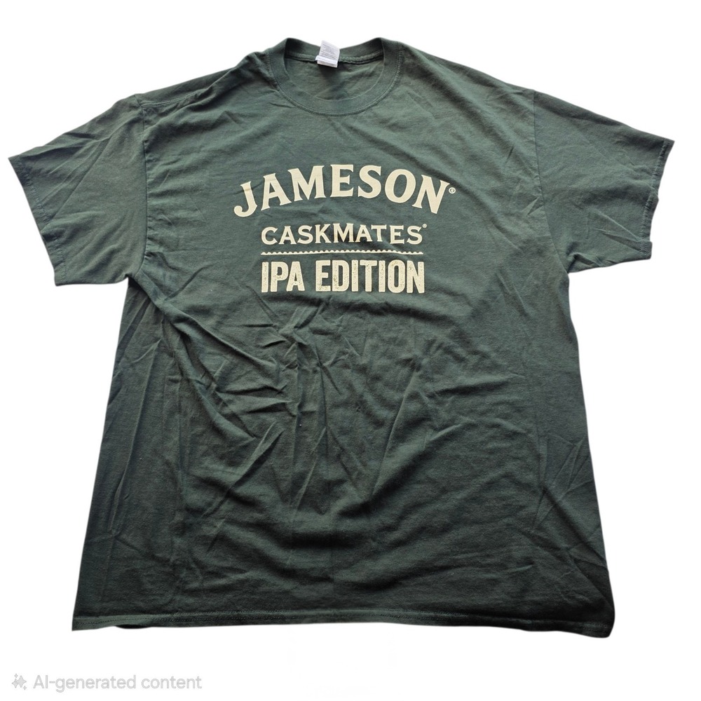 Jameson Caskmates IPA Edition T-Shirt Green Gildan Heavy Cotton Mens‎ XL